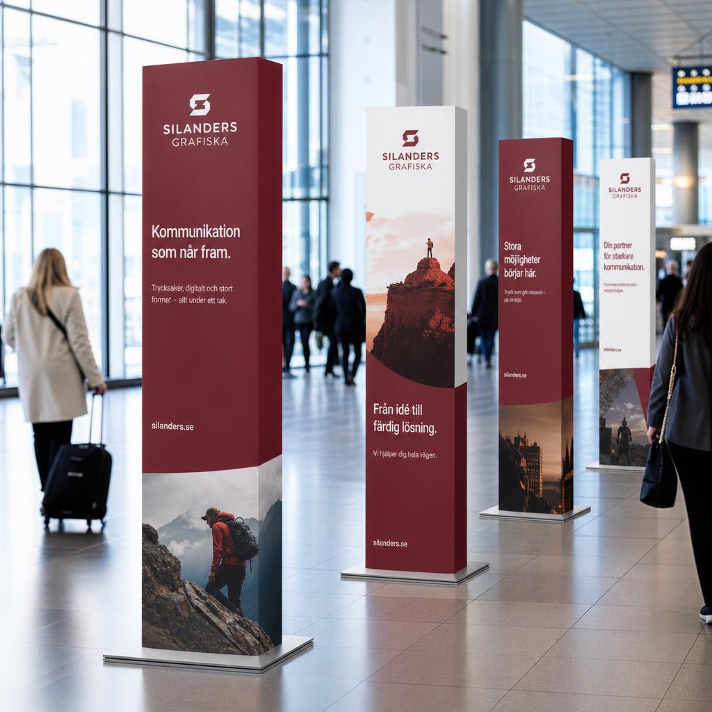 2STAND – tvåsidig golvskylt – Fristående dubbelsidig kampanjskylt | Silanders Grafiska, tryckeri i Göteborg