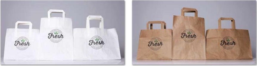 Papperskasse – Takeaway med tryck och logga – takeaway påse med tryck