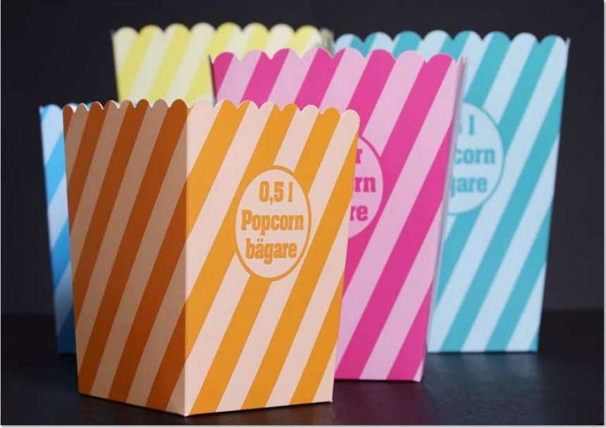 Popcornbägare med tryck och logga – popcornbägare